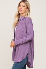 Lavender Oversized Button Down Blouse