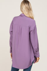 Lavender Oversized Button Down Blouse