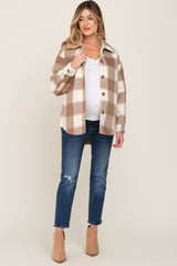 Mocha Plaid Maternity Jacket