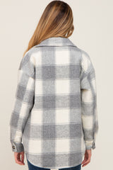 Grey Plaid Maternity Jacket