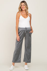 Charcoal Velvet Maternity Lounge Pants