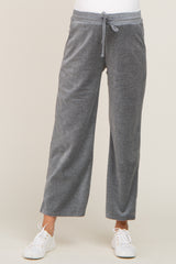 Charcoal Velvet Maternity Lounge Pants