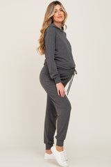 Charcoal Hoodie and Jogger Maternity Set