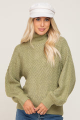 Olive Knit Turtleneck Sweater