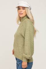 Olive Knit Turtleneck Sweater