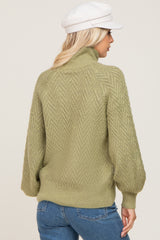 Olive Knit Turtleneck Sweater