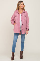 Mauve Fleece Lightweight Maternity Coat