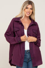 Plum Fleece Lightweight Coat