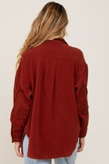 Rust Fleece Lightweight Maternity Coat