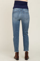 Blue Distressed Maternity Jeans