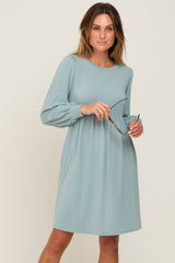 Sage Terry Knit Long Sleeve Maternity Dress