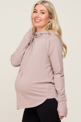 Lavender Hooded Long Sleeve Maternity Active Top