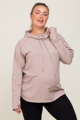 Lavender Hooded Long Sleeve Plus Maternity Active Top