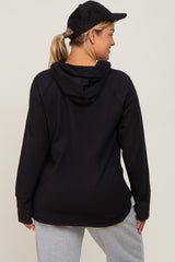 Black Hooded Long Sleeve Plus Maternity Active Top