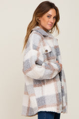 Light Grey Textured Plaid Jacket