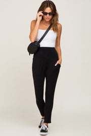 Black High Waisted Knit Pants