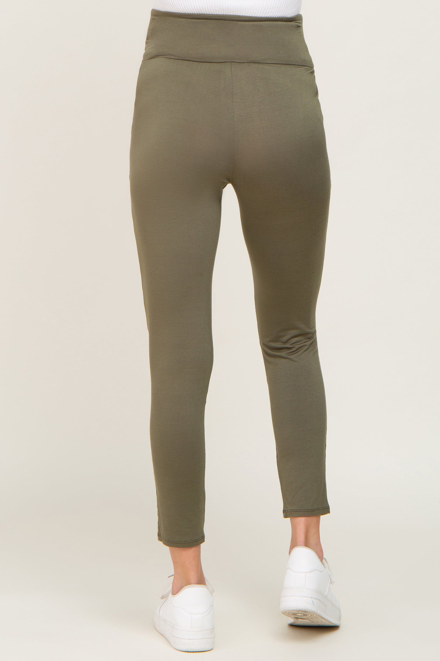 Women's Olive Skinny Pants Slim Treggings - Its All Leggings