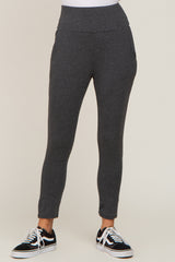 Charcoal High Waisted Knit Pants