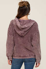 Plum Corduroy Hooded Jacket