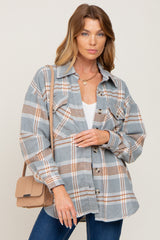 Light Blue Plaid Maternity Flannel