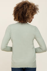 Mint Knit Long Button Sleeve Top