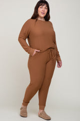 Camel Soft Knit Long Sleeve Plus Set