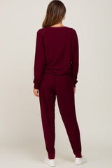 Burgundy Soft Knit Long Sleeve Set