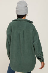 Forest Green Fleece Shirt Jacket