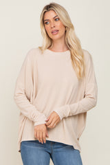 Cream Knit Long Dolman Sleeve Maternity Top