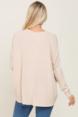 Cream Knit Long Dolman Sleeve Top