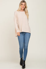 Cream Knit Long Dolman Sleeve Top