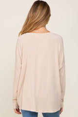 Cream Knit Long Dolman Sleeve Maternity Top