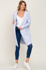 Periwinkle Hooded Long Cardigan