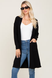 Black Ribbed Cardigan