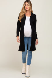 Black Ribbed Maternity Cardigan