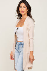 Cream Ribbed Cardigan