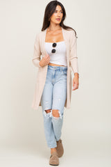 Cream Ribbed Cardigan