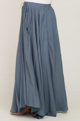 Blue Tassel Maternity Maxi Skirt