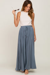 Blue Tassel Maternity Maxi Skirt