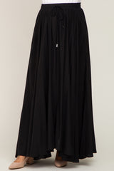 Black Tassel Maternity Maxi Skirt