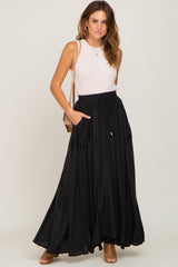 Black Tassel Maternity Maxi Skirt