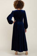 Navy Velvet Midi Dress