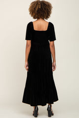 Black Velvet Tiered Maxi Dress