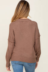 Mocha Soft Knit Pullover Maternity Sweater