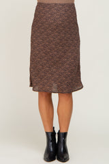 Black Printed Maternity Slip Skirt