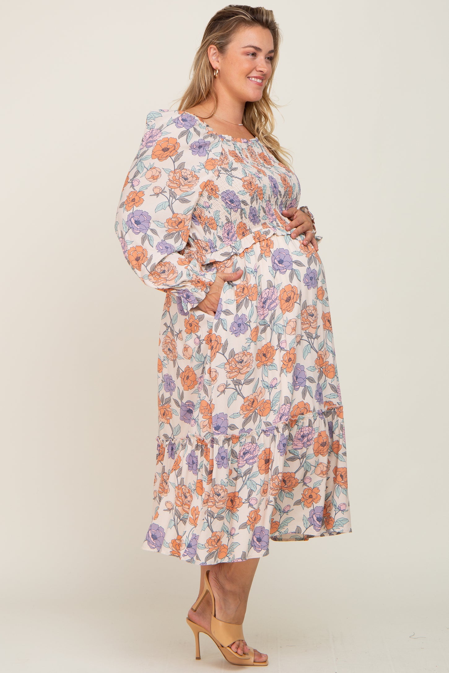 19 PLS-A {Wrap It Up} Multi-Color Floral Dress w/Pockets PLUS SIZE 1X 2X 3X