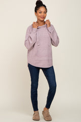 Lavender Soft Knit Front Pocket Hoodie