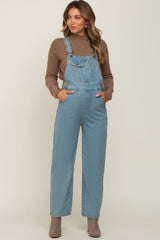 Blue Front Pocket Maternity Jean Overalls