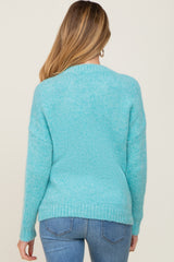 Light Blue Chunky Knit Maternity Sweater