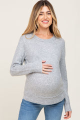 Heather Grey Basic Maternity Sweater